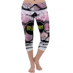 Black-cat-head Capri Yoga Leggings