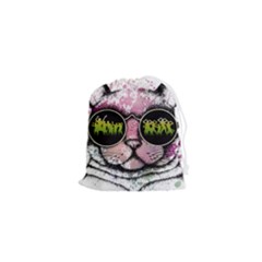 Black-cat-head Drawstring Pouch (xs)