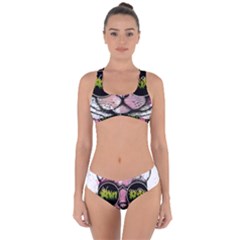 Black-cat-head Criss Cross Bikini Set