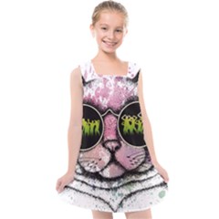 Black-cat-head Kids  Cross Back Dress by Jancukart