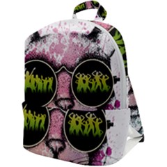 Black-cat-head Zip Up Backpack