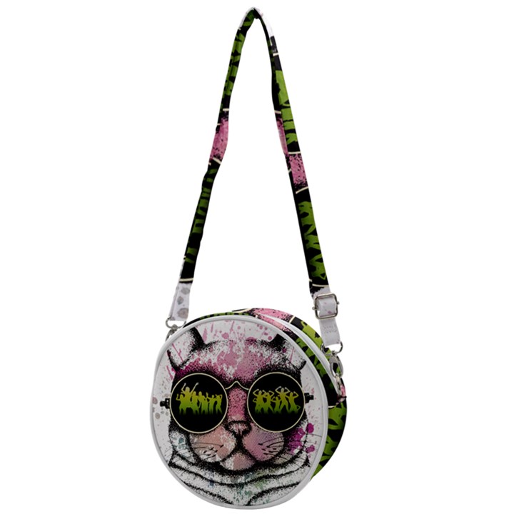 Black-cat-head Crossbody Circle Bag