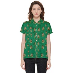 Water Lilies In The Soft Clear Warm Tropical Sea Short Sleeve Pocket Shirt by pepitasart