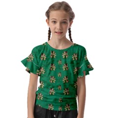 Water Lilies In The Soft Clear Warm Tropical Sea Kids  Cut Out Flutter Sleeves by pepitasart