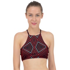 Abstract Pattern Geometric Backgrounds Racer Front Bikini Top