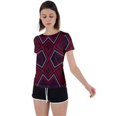 Abstract Pattern Geometric Backgrounds Back Circle Cutout Sports Tee by Eskimos