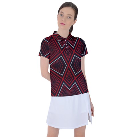 Abstract Pattern Geometric Backgrounds Women s Polo Tee by Eskimos