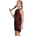 Abstract pattern geometric backgrounds Kids  Halter Collar Waist Tie Chiffon Dress View2