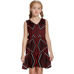 Abstract Pattern Geometric Backgrounds Kids  Sleeveless Tiered Mini Dress