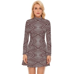 Abstract Pattern Geometric Backgrounds Long Sleeve Velour Longline Dress by Eskimos