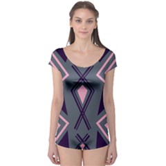 Abstract Pattern Geometric Backgrounds  Boyleg Leotard  by Eskimos