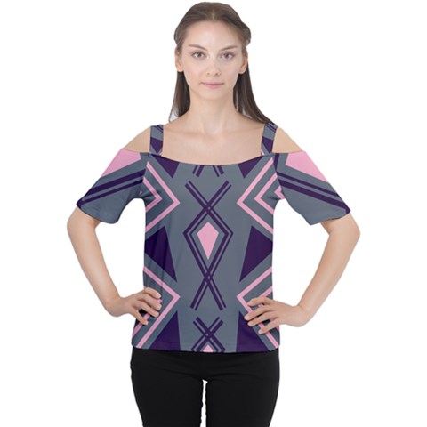 Abstract Pattern Geometric Backgrounds  Cutout Shoulder Tee by Eskimos