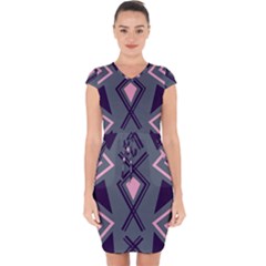 Abstract Pattern Geometric Backgrounds  Capsleeve Drawstring Dress  by Eskimos