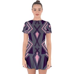 Abstract Pattern Geometric Backgrounds  Drop Hem Mini Chiffon Dress by Eskimos