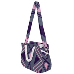 Abstract Pattern Geometric Backgrounds  Rope Handles Shoulder Strap Bag by Eskimos