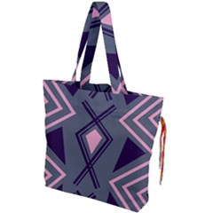 Abstract Pattern Geometric Backgrounds  Drawstring Tote Bag by Eskimos