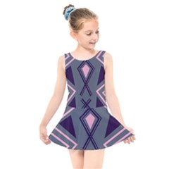 Abstract Pattern Geometric Backgrounds  Kids  Skater Dress Swimsuit by Eskimos