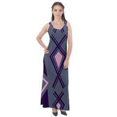 Abstract Pattern Geometric Backgrounds  Sleeveless Velour Maxi Dress by Eskimos