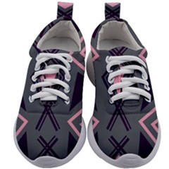 Abstract Pattern Geometric Backgrounds  Kids Athletic Shoes by Eskimos