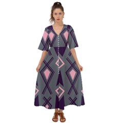 Abstract Pattern Geometric Backgrounds  Kimono Sleeve Boho Dress by Eskimos