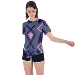 Abstract Pattern Geometric Backgrounds  Asymmetrical Short Sleeve Sports Tee by Eskimos