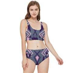 Abstract Pattern Geometric Backgrounds  Frilly Bikini Set by Eskimos