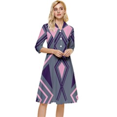 Abstract Pattern Geometric Backgrounds  Classy Knee Length Dress by Eskimos