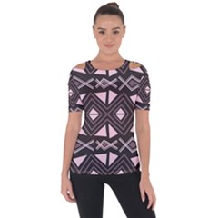 Abstract Pattern Geometric Backgrounds Shoulder Cut Out Short Sleeve Top by Eskimos