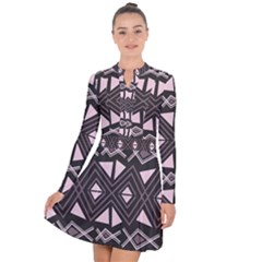 Abstract Pattern Geometric Backgrounds Long Sleeve Panel Dress by Eskimos