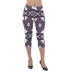 Abstract Pattern Geometric Backgrounds Lightweight Velour Capri Leggings  by Eskimos