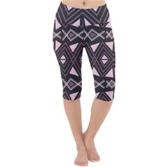 Abstract Pattern Geometric Backgrounds Lightweight Velour Cropped Yoga Leggings by Eskimos