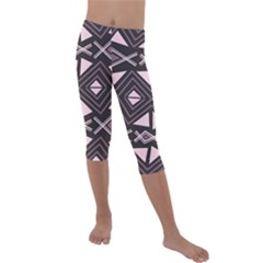 Abstract Pattern Geometric Backgrounds Kids  Lightweight Velour Capri Leggings  by Eskimos