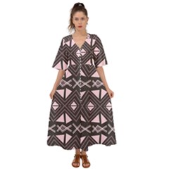 Abstract Pattern Geometric Backgrounds Kimono Sleeve Boho Dress by Eskimos