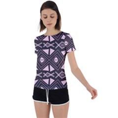 Abstract Pattern Geometric Backgrounds Back Circle Cutout Sports Tee by Eskimos