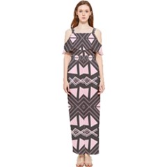 Abstract Pattern Geometric Backgrounds Draped Sleeveless Chiffon Jumpsuit by Eskimos