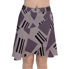 Abstract Pattern Geometric Backgrounds   Chiffon Wrap Front Skirt by Eskimos