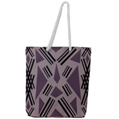 Abstract Pattern Geometric Backgrounds   Full Print Rope Handle Tote (large) by Eskimos