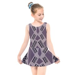 Abstract Pattern Geometric Backgrounds   Kids  Skater Dress Swimsuit by Eskimos