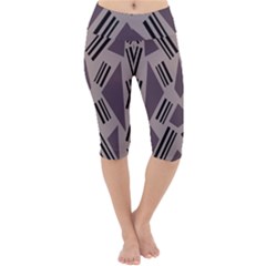 Abstract Pattern Geometric Backgrounds   Lightweight Velour Cropped Yoga Leggings by Eskimos