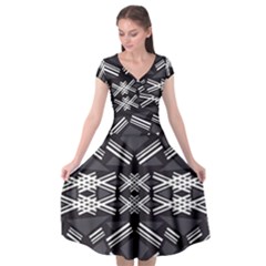 Abstract Pattern Geometric Backgrounds  Cap Sleeve Wrap Front Dress by Eskimos