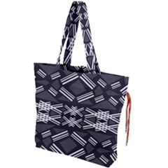 Abstract Pattern Geometric Backgrounds  Drawstring Tote Bag by Eskimos