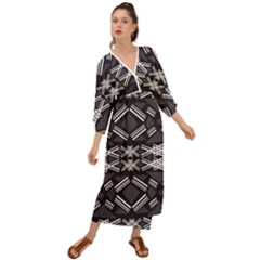 Abstract Pattern Geometric Backgrounds  Grecian Style  Maxi Dress by Eskimos