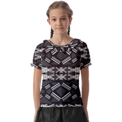 Abstract Pattern Geometric Backgrounds  Kids  Frill Chiffon Blouse by Eskimos