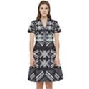 Abstract pattern geometric backgrounds  Short Sleeve Waist Detail Dress View1