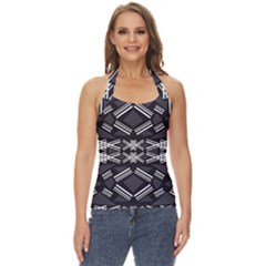 Abstract Pattern Geometric Backgrounds  Basic Halter Top by Eskimos