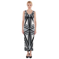 Abstract Pattern Geometric Backgrounds   Fitted Maxi Dress by Eskimos