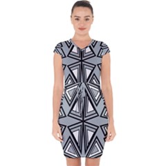 Abstract Pattern Geometric Backgrounds   Capsleeve Drawstring Dress  by Eskimos