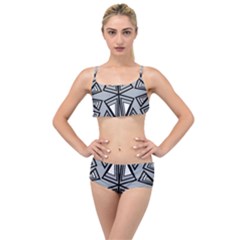 Abstract Pattern Geometric Backgrounds   Layered Top Bikini Set by Eskimos