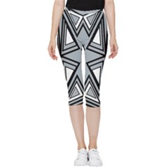 Abstract Pattern Geometric Backgrounds   Inside Out Lightweight Velour Capri Leggings  by Eskimos