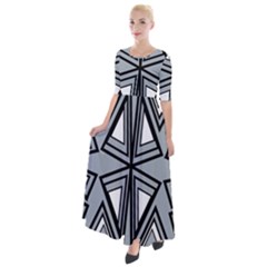 Abstract Pattern Geometric Backgrounds   Half Sleeves Maxi Dress by Eskimos